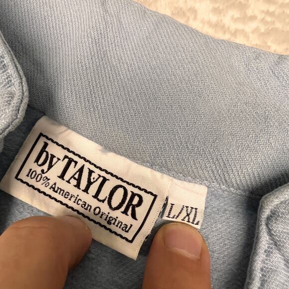 By Taylor Sweatshirt Unisex L/XL Blue Fleece Vneck Pullover Sun Boho Casual - Picture 3 of 8